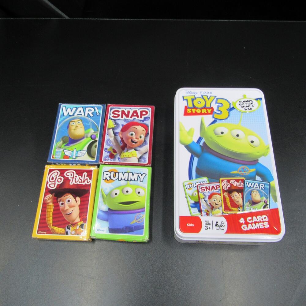 Disney / Pixar Toy Story 3 - Tin of 4 Card Games Rummy, Snap, Go Fish & War